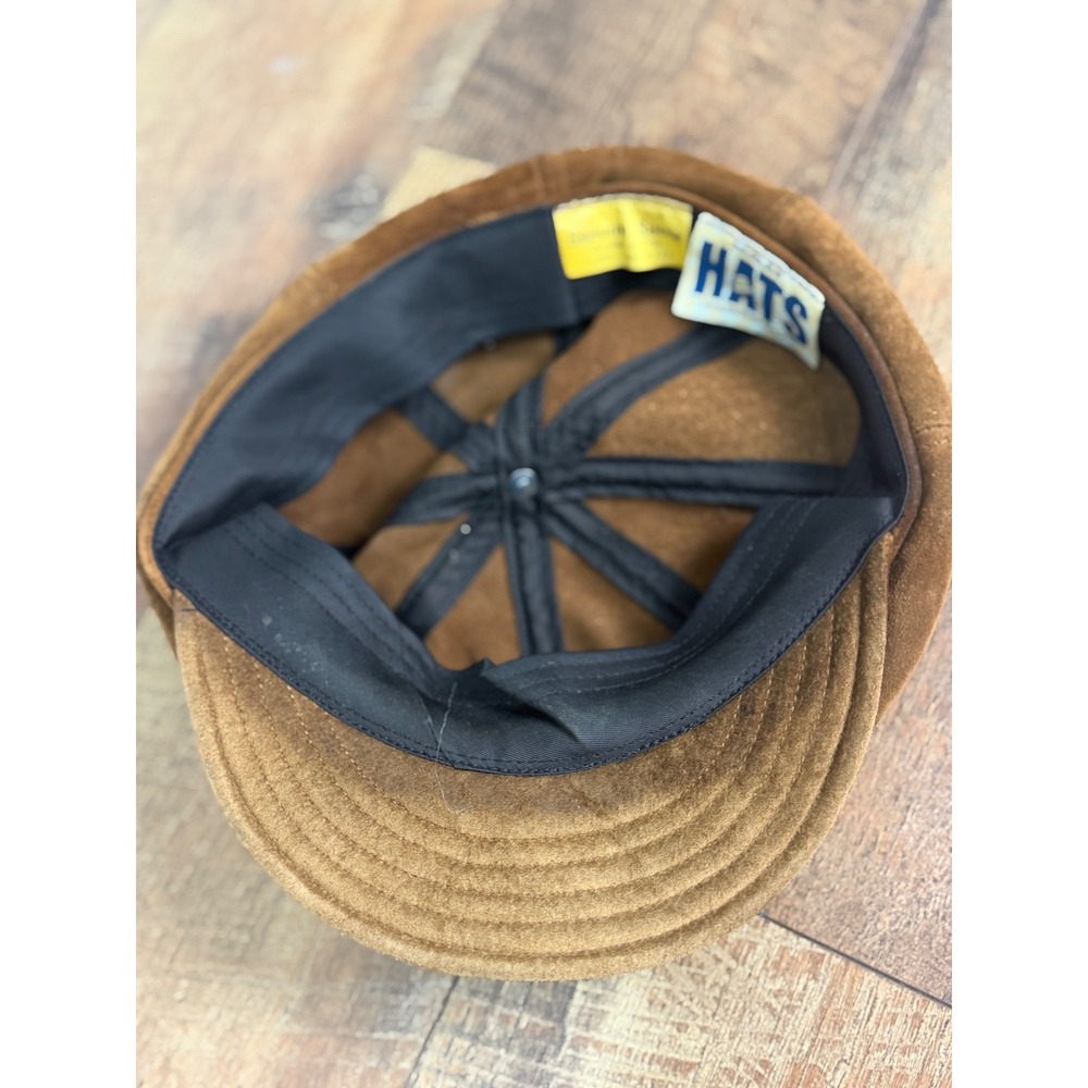 Hartford York Mens Genuine Suede Newsboy Cap Brown XL Flat Ivy Hat Made in USA